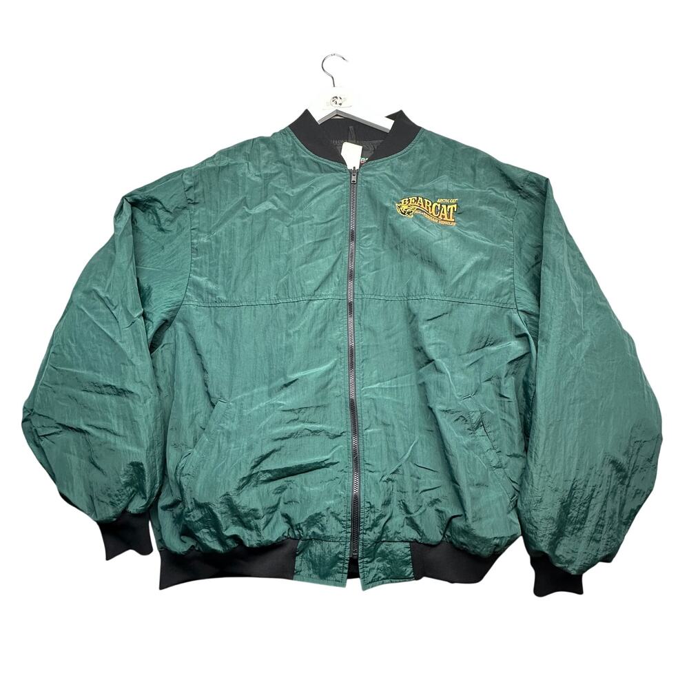 Vintage Artic Cat Articwear Bear Cat Jacket Men XXL Green Snow Windbreaker Liner
